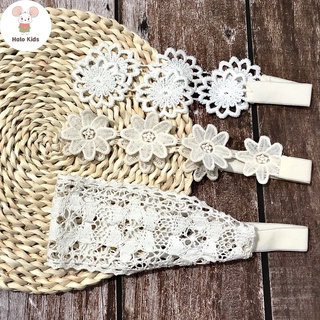 Băng Đô – Turban ren trắng hàn quốc cho bé/ Thun co giãn thoải mái