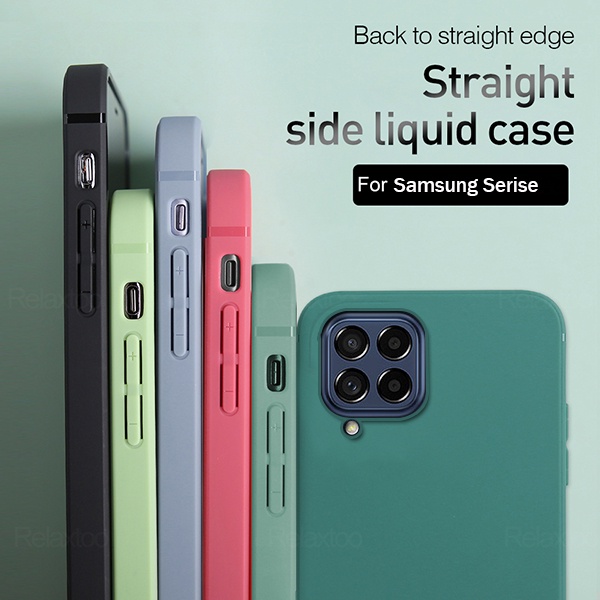 Ốp Lưng Samsung Cho Samsung Galaxy M53 M33 M23 M32 4G 5G Silicon Mờ Vỏ Điện Thoại Màu Kẹo Sang Trọng Vuông Màu Macaron Chất Lỏng Chống Sốc Bảo Vệ Camera Vỏ Mềm