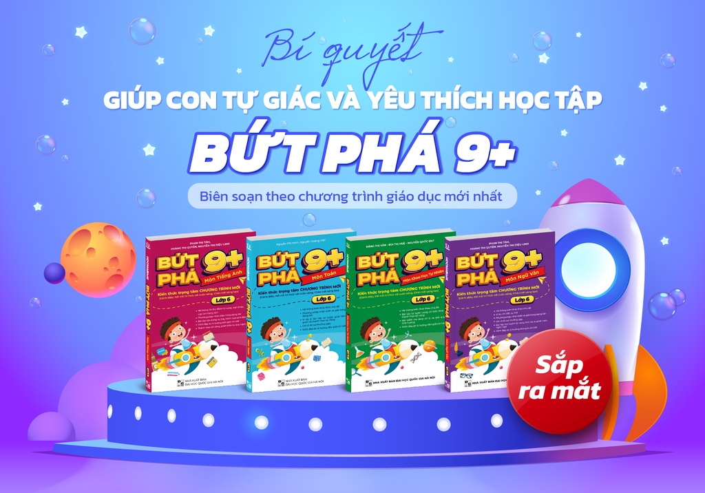Mô tả Combo 4 sách Bứt phá 9+ lớp 6 môn Toán, Anh, Văn, KHTN - học giỏi chương trình mới, bội thu điểm 10 - 1