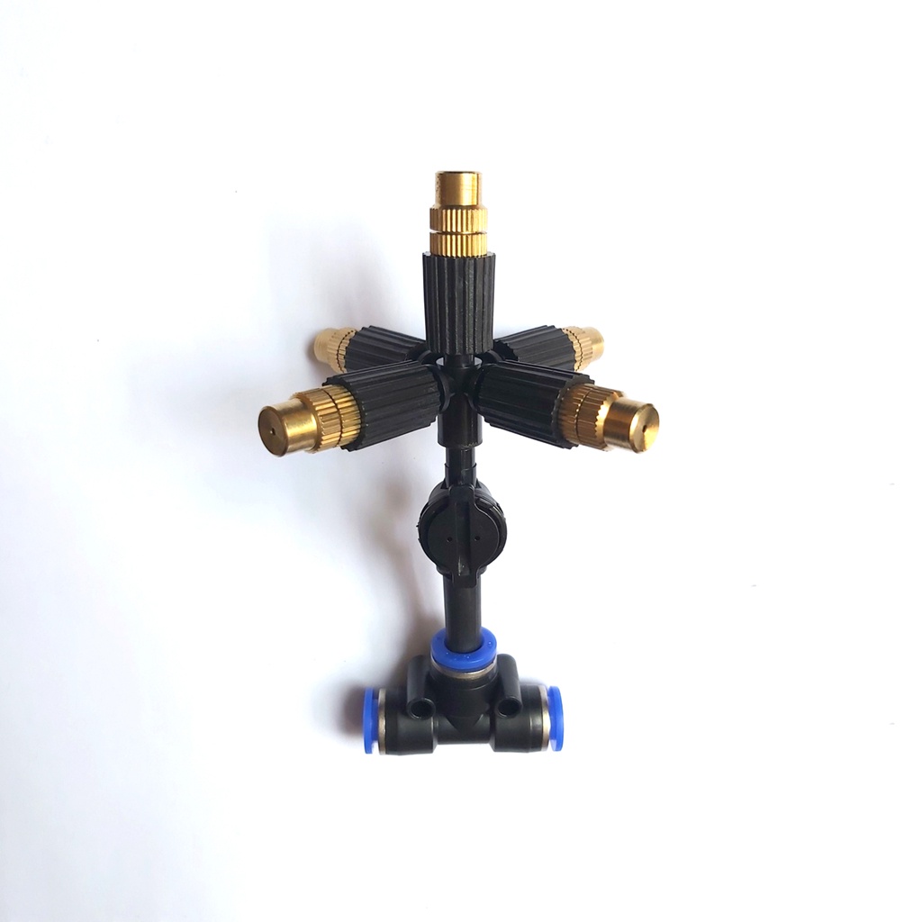Béc tưới phun sương 5 hướng đầu đồng (Tùy chọn chân nối), đầu nối 6mm, 8mm, 21mm...