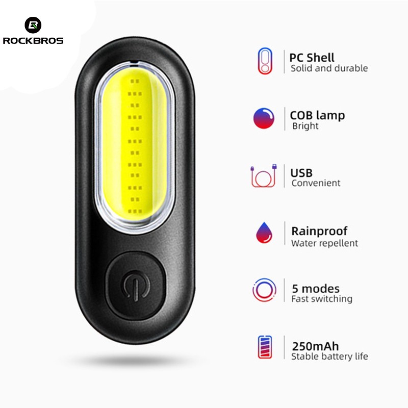 [Mã CLS2403F giảm 30k đơn 150k] Phụ kiện cảnh báo phanh xe ROCKBROS an toàn có thể sạc lại bằng USB gắn phía sau xe đạp