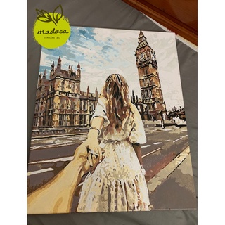 Tranh tô màu số hóa Madoca có khung 40x50cm kết hợp FOLLOW ME T155,T09,T15