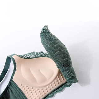 Bộ Áo Lót Nâng Ngực + Quần Lót Ren Mềm Mại Không Gọng Quyến Rũ Cho Nữ 32-38AB 34-40C