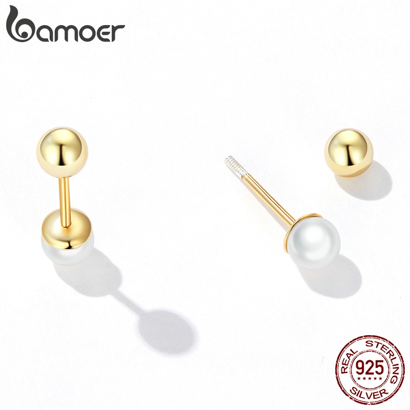 Bamoer Bông Tai Vỏ Sò bạc 925 Thanh Lịch