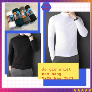 Áo giữ nhiệt nam cổ cao CUNA áo thun giữ nhiệt nam tay dài lót nỉ thun co giãn trơn 3 phân cổ lọ body thể thao thu đông