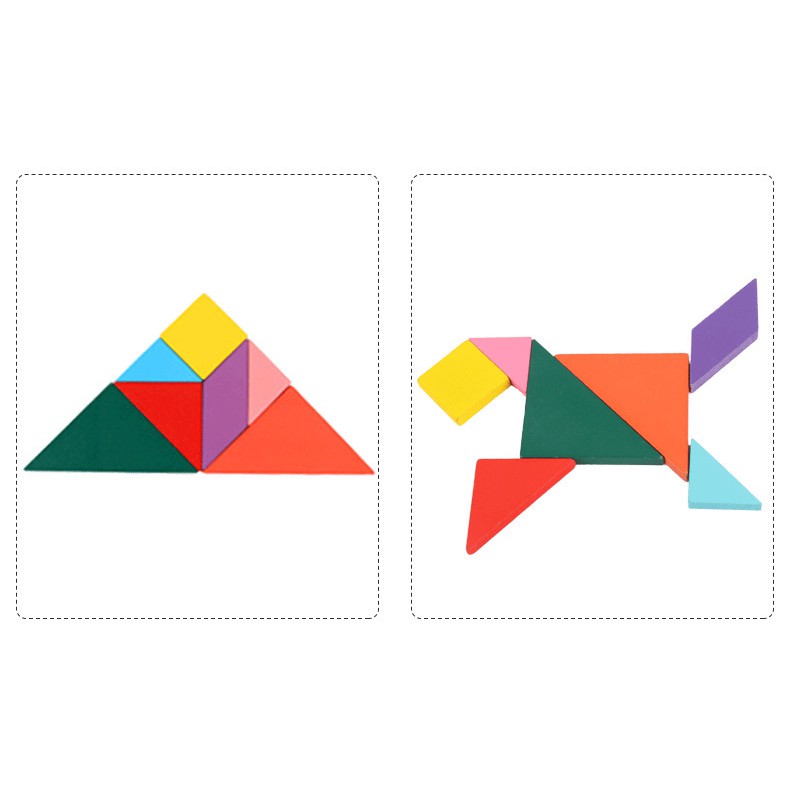 Đồ chơi xếp hình Tangram bằng gỗ cho trẻ tư duy,giáo cụ montessori - phát triển trí tuệ