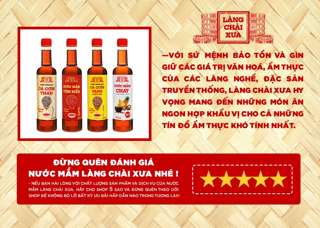 Mô tả Nước mắm nhỉ Cá Cơm Than Làng Chài Xưa chai nhựa cao cấp 525ml/chai Đặc Biệt Thanh Dịu An toàn Tiết Kiệm - 5