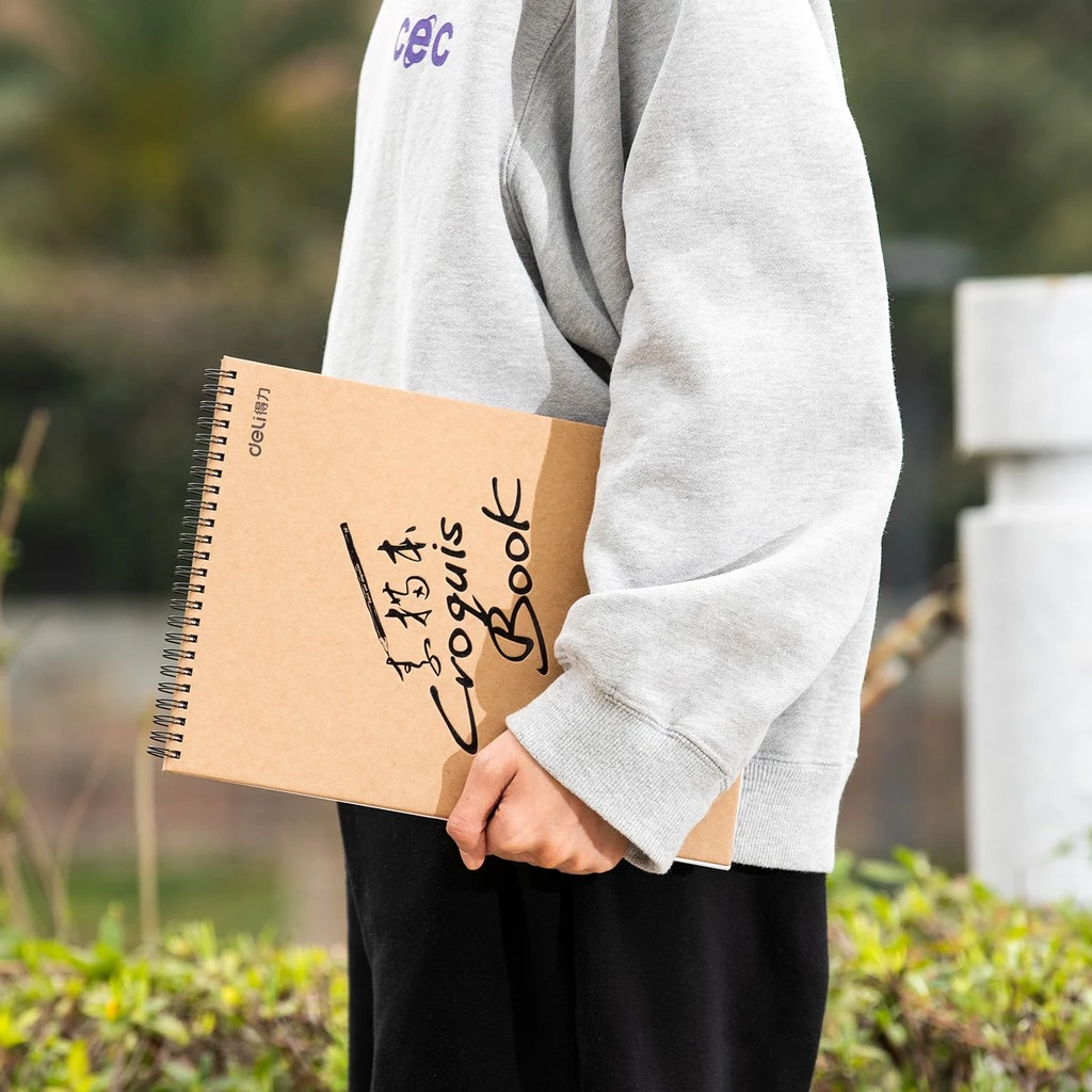 Sổ vẽ phác thảo Deli - Gáy lò xo - Khổ dọc A4 A3 B5 - Sổ vẽ không kị tẩy 110gsm / 160gsm - 73357 / 7