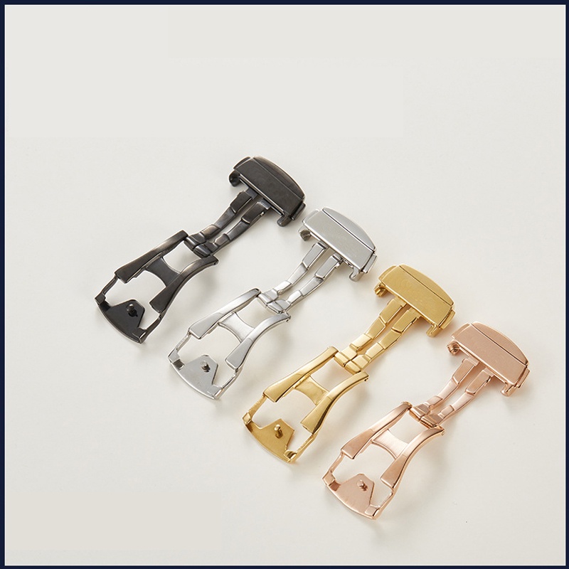 Dành Cho Omega Gấp Bướm Khóa 16 Mm 18 Mm 20 Mm Thép Không Gỉ Dây Đeo Đồng Hồ Khóa Phụ Kiện Triển Khai Khóa