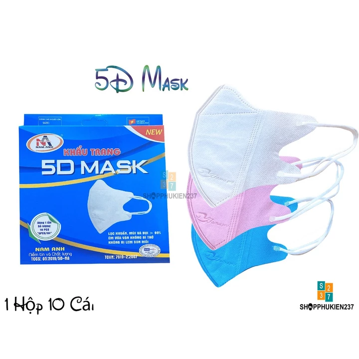 Set 50 Cái Khẩu Trang 5D Nam Anh Famapro 3 Lớp Mỏng Nhẹ Chính Hãng Công Ty