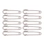 Set 10 kim băng bằng thép không gỉ màu bạc kích thước lớn tiện lợi dùng trong may mặc DIY