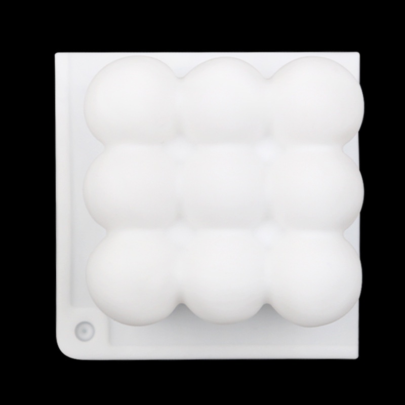Khuôn Làm Nến Thơm Bằng Silicone Hình Khối Rubik 3D