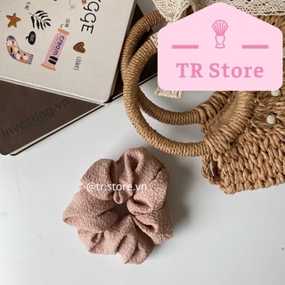 Scrunchies cột tóc vải xốp phồng lớn nhiều màu size XL