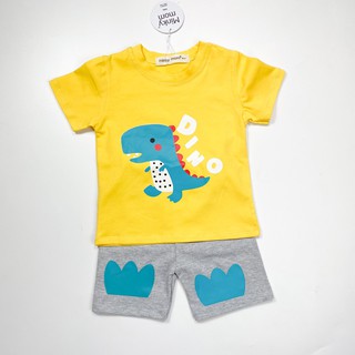 Bộ bé trai bộ bé gái ngắn tay hình con vật 100% cotton Minky Mom MK05