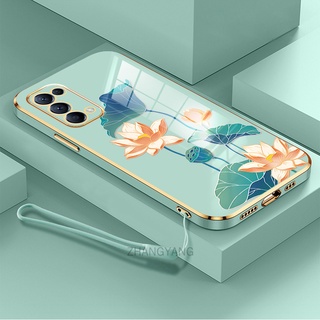ốp lưng oppo reno 4 reno 5 reno 4 pro reno 5 pro Ốp Điện Thoại TPU Dẻo Mạ Màu Họa Tiết Hoa Sen Sang Trọng