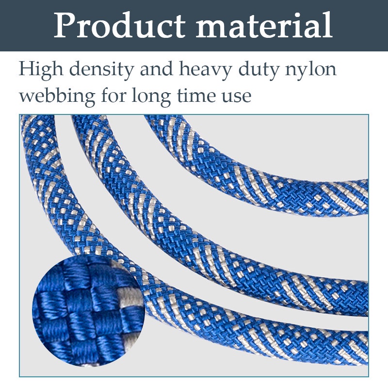 TRUELOVE Dây trượt cho chó có thể điều chỉnh Dây xích Nylon mạnh mẽ Huấn luyện thú cưng Dây leo núi có đệm mềm Tay cầm cho chó nhỏ vừa lớn
