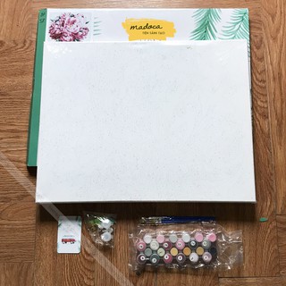 Tranh tô màu số hóa Madoca có khung 40x50cm đóa hoa rực rỡ T2058