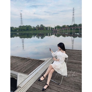 Katy Dress_Váy trễ vai cổ yếm dài tay_Anne Studio