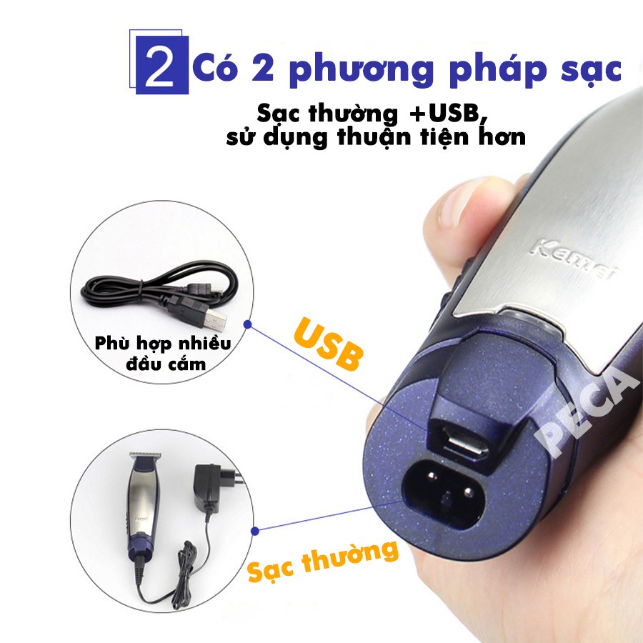 Ảnh Tông đơ chấn viền Kemei KM-5021 nhỏ gọn tiện lợi có thể khắc tóc, cạo đầu, tattoo tóc - Hàng chính hãng 4