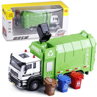 Mô hình xe ô tô chở rác, xe cứu hỏa ,xe cứu thương, xe tăng, xe cẩu có âm thanh, đèn và mở cửa được