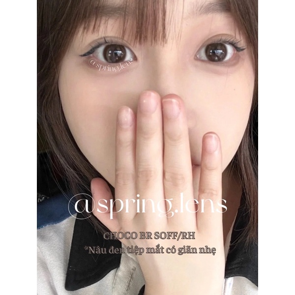 Kính áp tròng SOFF BROWN nâu choco tự nhiên có giãn 1 tháng | Spring Lens