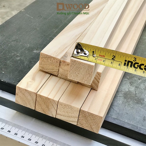 Ảnh Thanh gỗ thông vuông 3x3 đã xử lý 4 mặt đẹp Dwood Chuyên Mộc 1