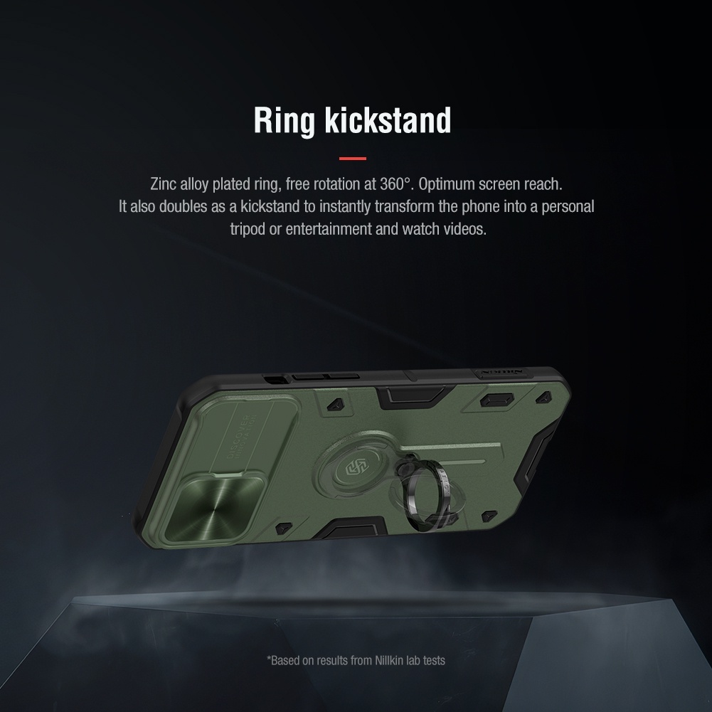 Nillkin Cho Apple iPhone 13 Pro Max / 13 / 12 Pro Max / 12 Mini Camshield Armor Bảo Vệ Ống Kính Máy Ảnh Trượt Vòng Ngón Tay Trượt Chân Đế Ốp Lưng Cứng PC TPU Vỏ Điện Thoại Vỏ