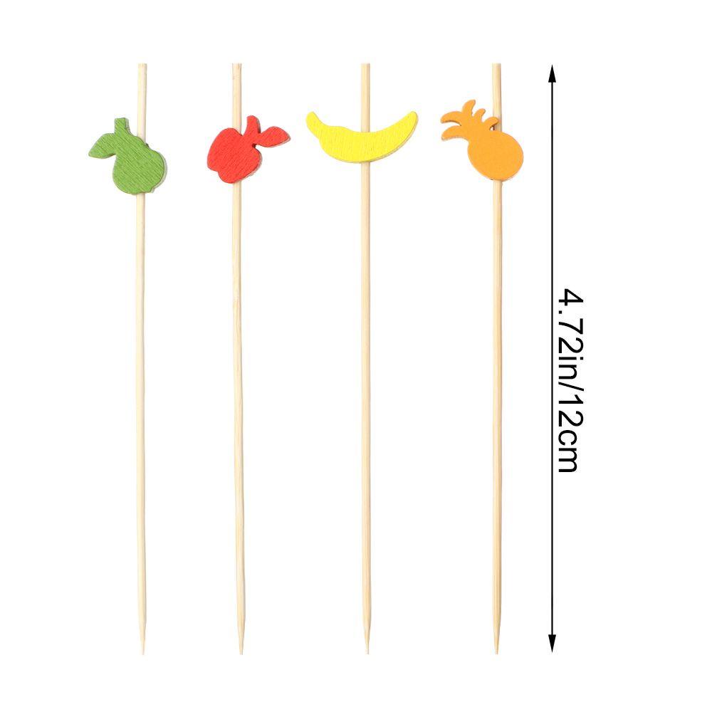 [Vận chuyển nhanh] NATURALHM 100 chiếc Que trái cây Tiệc cưới Cung cấp Salad Sandwich Tăm Cupcake Nĩa trái cây Salad Que rau củ Tăm thủ công