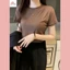 Áo thun trơn cổ tròn và cổ tim