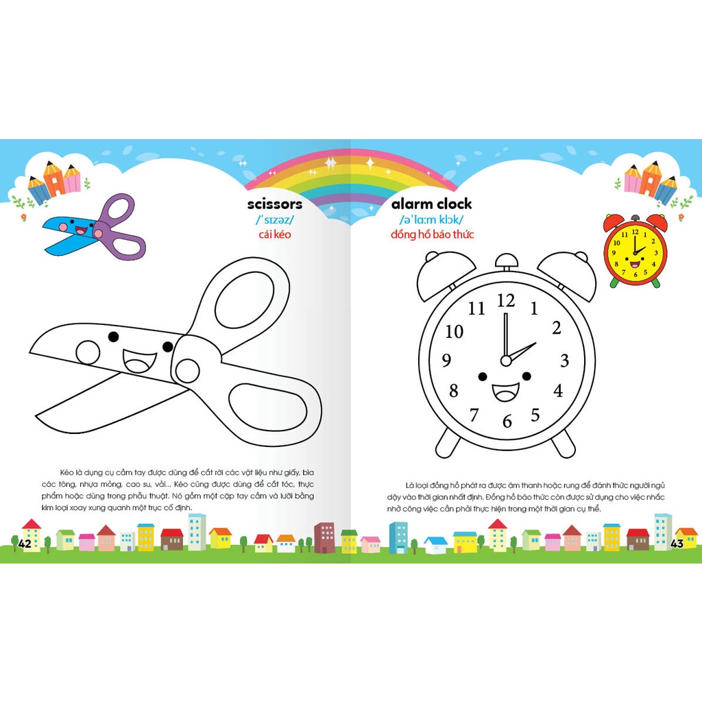 Ảnh Sách - Colouring 365 ngày Tô màu - KHÁM PHÁ THẾ GIỚI PHÁT TRIỂN TRÍ TUỆ - Giao thông, Đồ dùng gia đình, Học sinh (Tập 4) 2