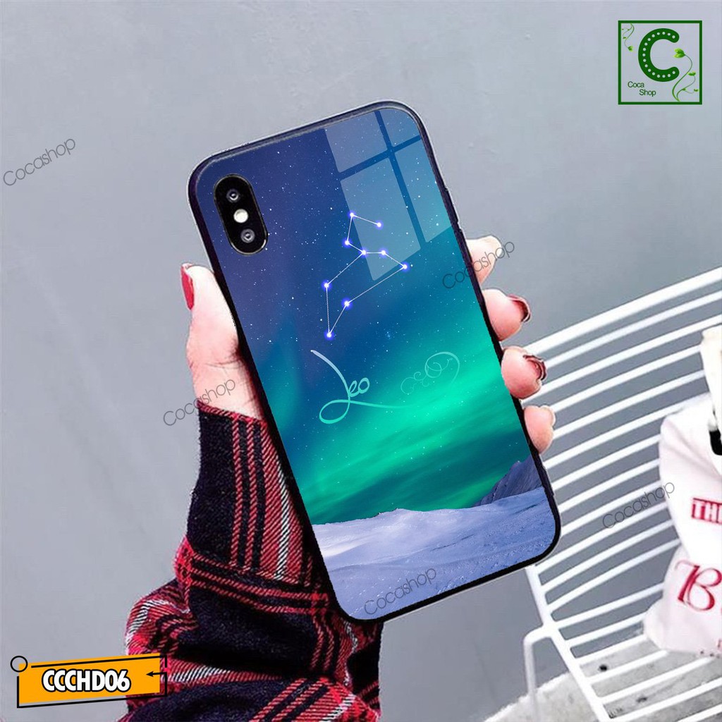 Ốp lưng iphone mặt kính cung hoàng đạo - Cung Sư Tử - 6/6plus/6s/6splus/7/7plus/8/8plus/x/.....