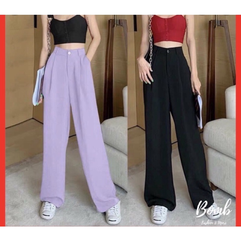 Quần tây nữ [MAY THEO SỐ ĐO] - lưng quần cạp cao - chất liệu cao cấp, màu đen - Tiệm may Diluclothing
