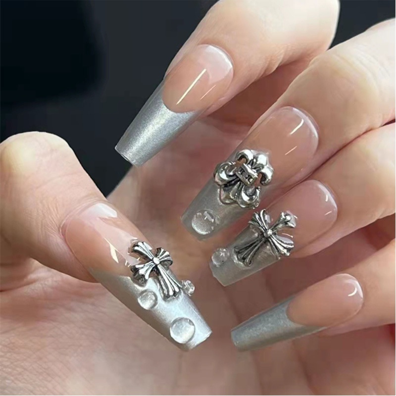 ⚝⚝Richh Kim Loại Trang Trí Móng Tay 3D Móng Tay Nghệ Thuật Trang Sức Cung Cấp Vàng Bạc Móng Tay Đinh Tán