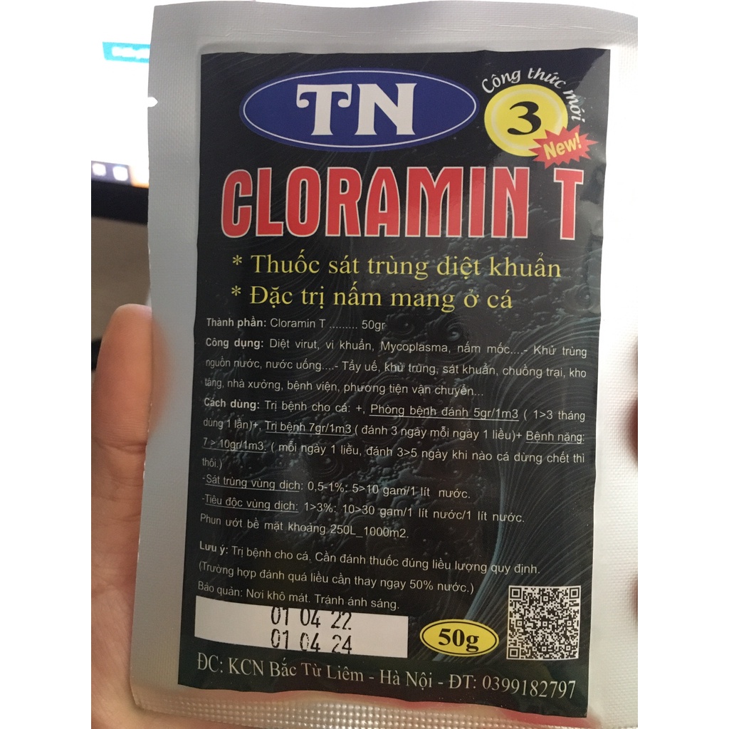 CLORAMIN T(TN3) dùng cho cá cảnh nấm mang.