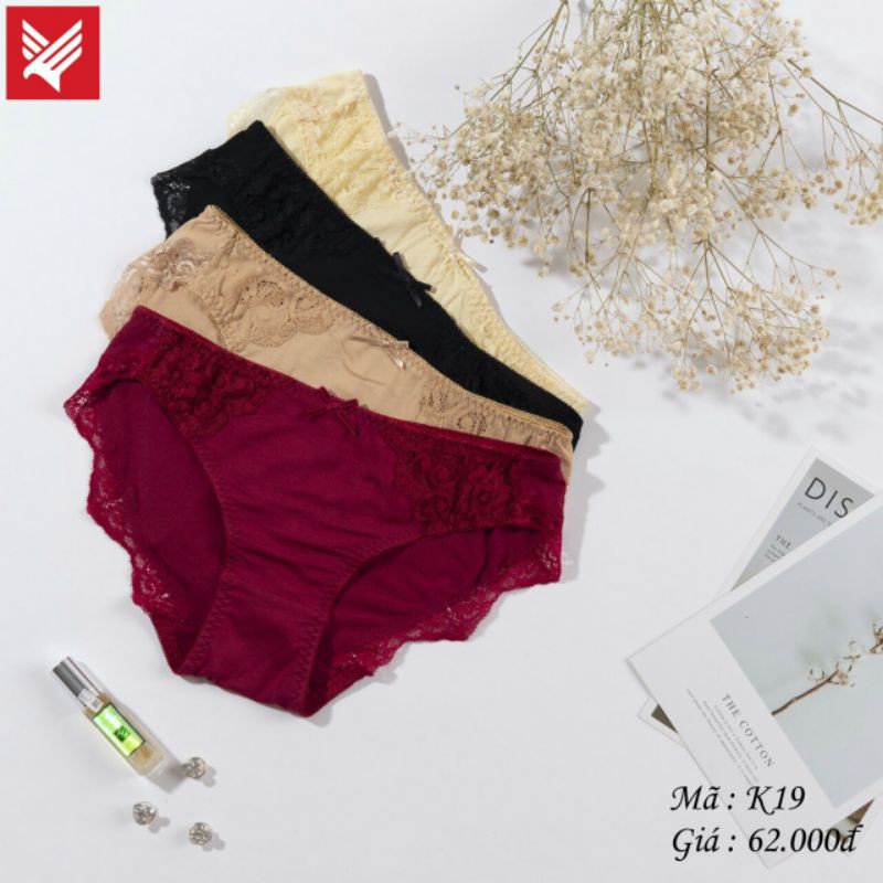 Quần lót Katia cotton phối ren, hàng VNXK Nhật