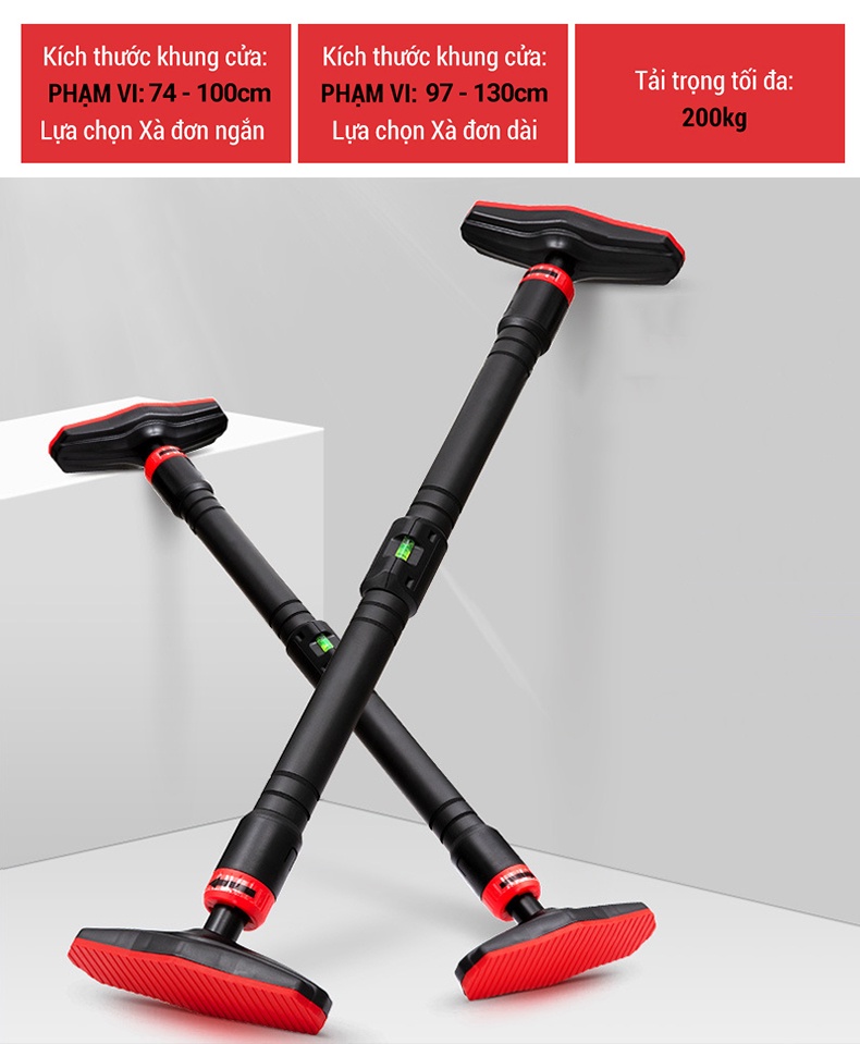 Mô tả Thanh xà đơn gắn cửa, xà đơn treo tường GoodFit chịu lực 200kg, chốt khóa chông trượt tập luyện tại nhà GF201PU - 11