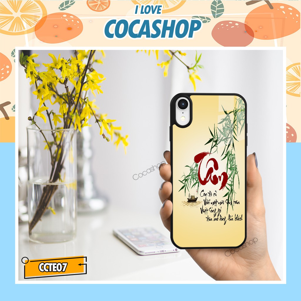 Ốp iphone in hình cực đẹp siêu bền cao cấp chống sốc - Chữ Tâm , chữ Đức