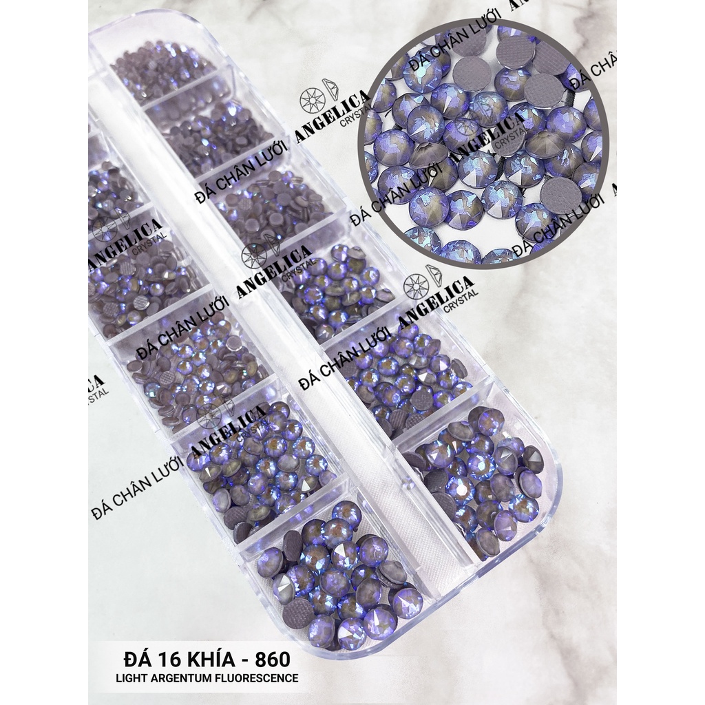 Đá Nail Chân Lưới 16 Khía Padparadscha Ab Đính Trang Trí Móng ANGELICA 860