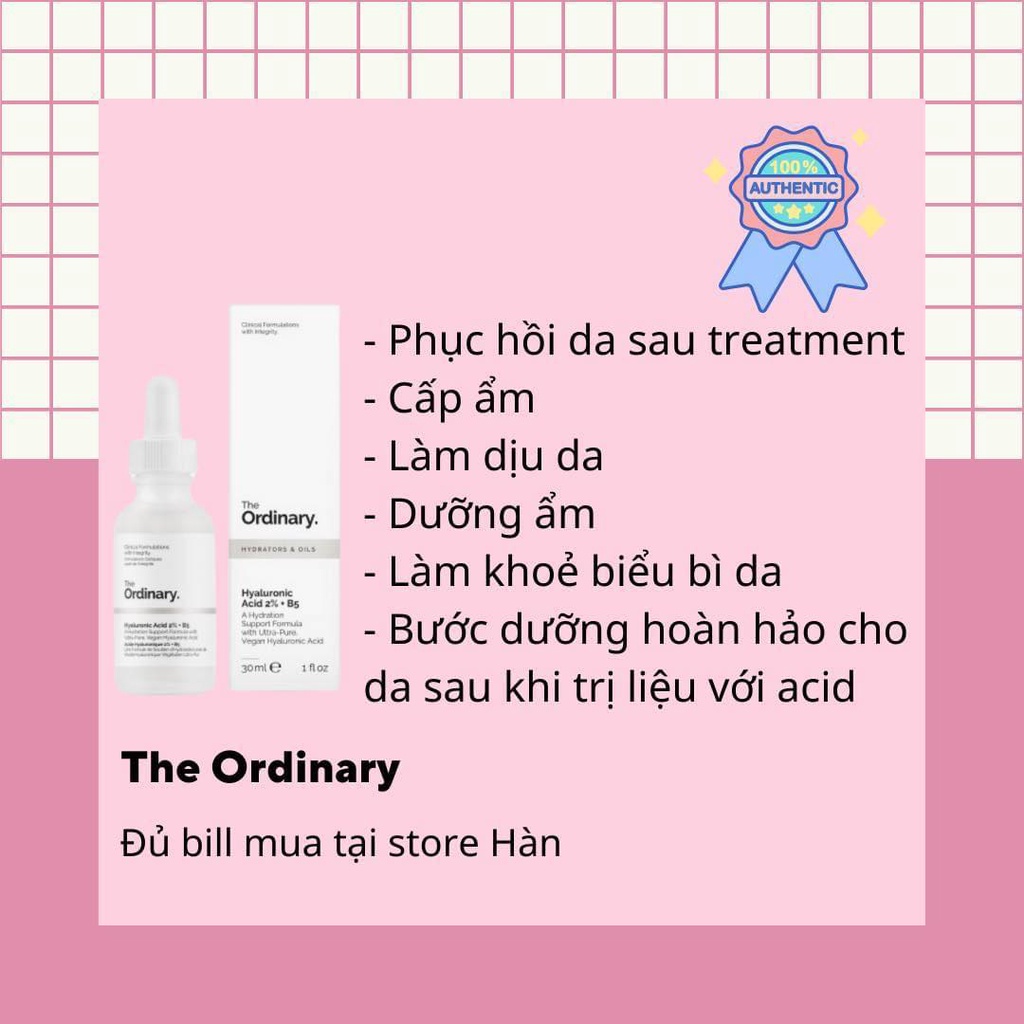 (FAKE NGHỈ BÁN)THE ORDINARY HYALURONIC ACID 2 + B5 Shopee Việt Nam