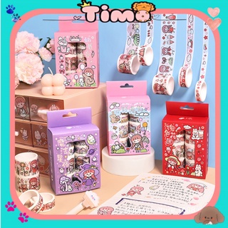 Washi Tape Hộp 10 Cuộn Băng Keo Hoạ Tiết Cute Dán Sổ Tay Decor Trang Trí Bullet Journal WS22