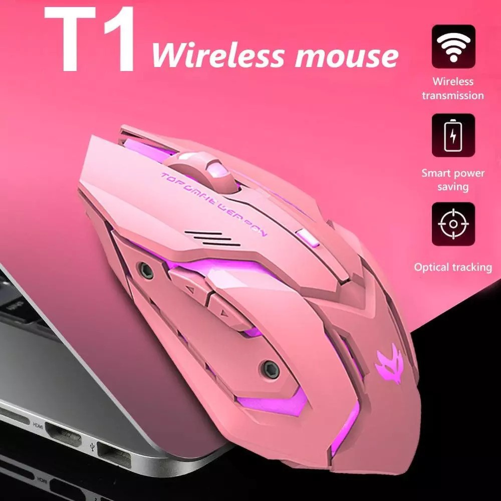 Chuột Gaming T1 Quang Học Không Dây 2.4g Chạy Êm Tiện Dụng