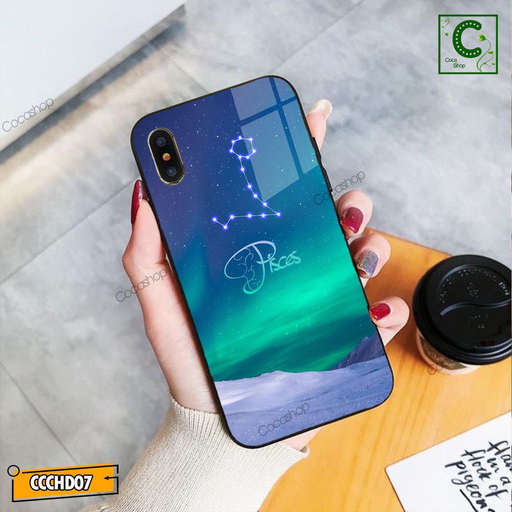 Ốp lưng iphone mặt kính cung hoàng đạo - Cung Song Ngư - 6/6plus/6s/6splus/7/7plus/8/8plus/x/.....