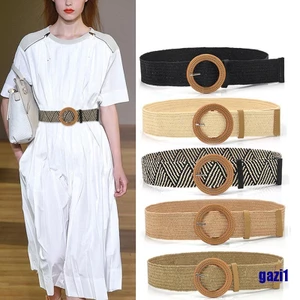 Thắt lưng đan cói co giãn phong cách boho cổ điển cho nữ