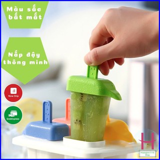 Song Long Plastic 2867 Khuôn kem 4 que làm tại nhà tái sử dụng nhiều lần { H }