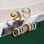 SQ INS Hot Hàn Quốc Thời Trang Acrylic Nhựa Nhẫn Macaron Kẹo Màu Thạch Nhẫn Đơn Giản Màu Trơn Quà Tặng Cho Bạn Gái