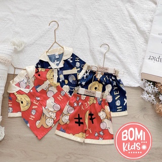 [ 6kg - 20kg] Đồ Bộ Pijama Chất Vải Lụa Cao Cấp mềm mịn cho bé_BM34