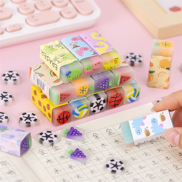 🌸 COMBO 3 TẨY CHÌ 3D – IN HÌNH HOA BÓNG DỄ THƯƠNG 🎀