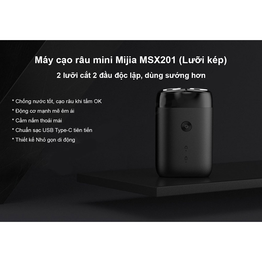 Ảnh Máy Cạo Râu Mini Xiaomi Mijia S100 MSX201, 2 lưỡi, chống nước IPX7 - Bảo hành 3 tháng 4