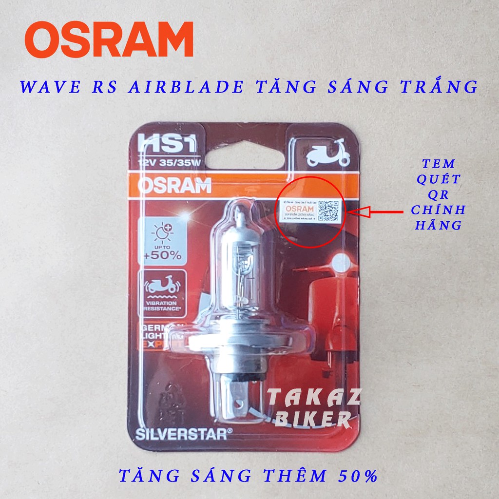 Bóng đèn HAL OSRAM HS1 Air Blade, Wave RS , Exciter , Vison Tăng Sáng ...