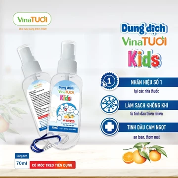 Xịt sát khuẩn tiện dụng cho bé có móc treo, Dung Dịch Sả Chanh ViNa Tươi - 75ml, 100ml, 500ml